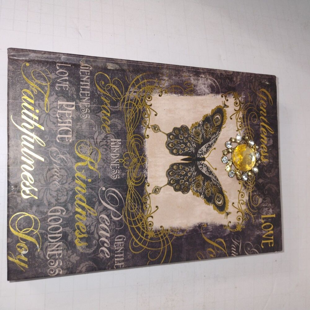 8x6 Butterfly Gem Illustrated Blank Journal with Decorative Design
